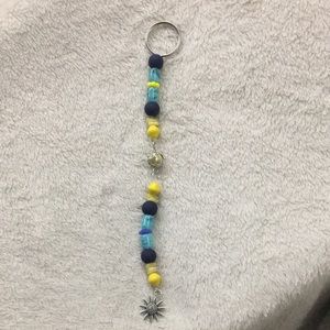 Yellow and blue sunflower keychain